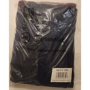 Real Essentials Men’s Jersey Button‑Up LS Shirts 3‑Pack – 3XL – NEW